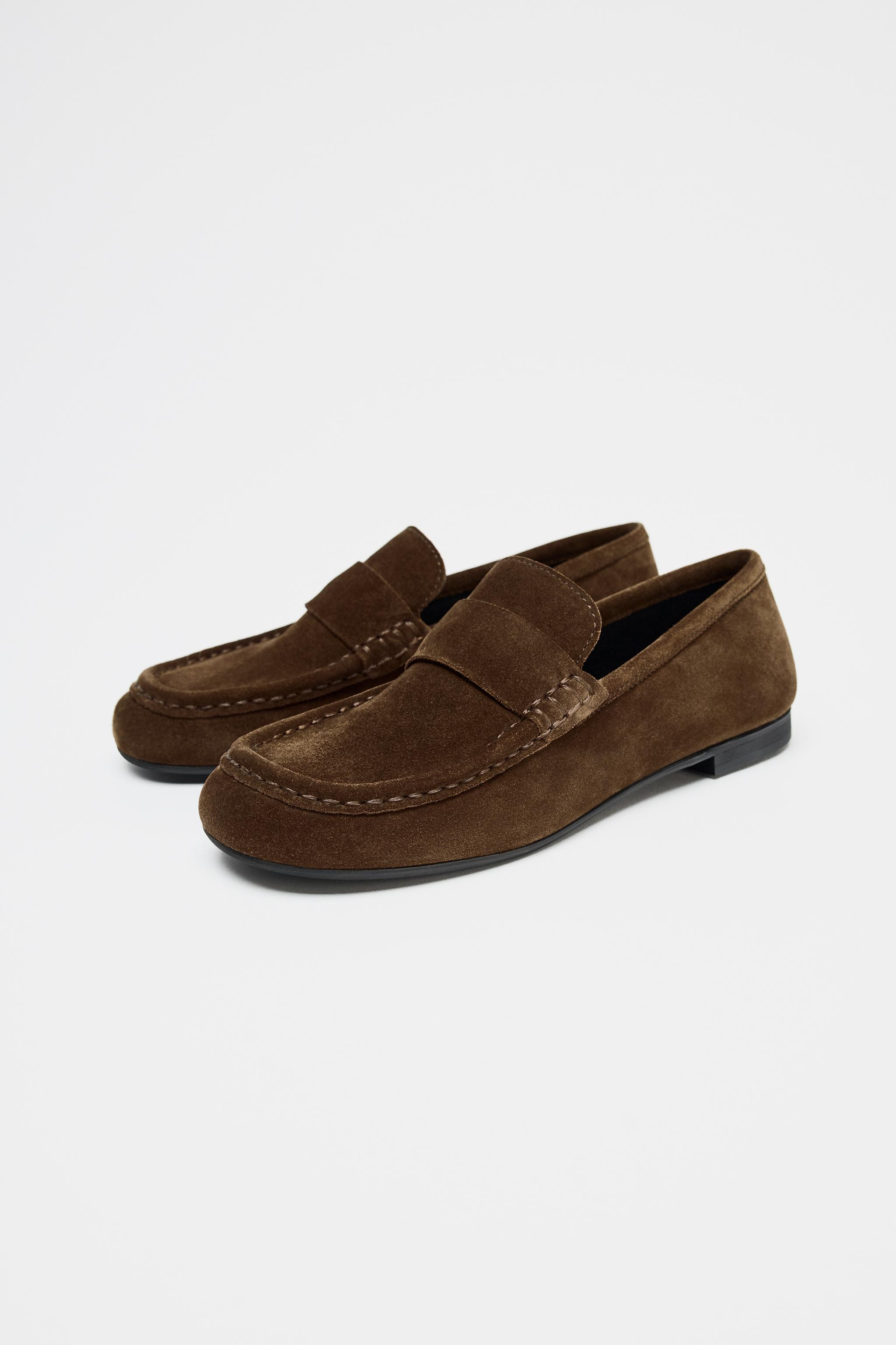 SUEDE PENNY LOAFERS | Zara US