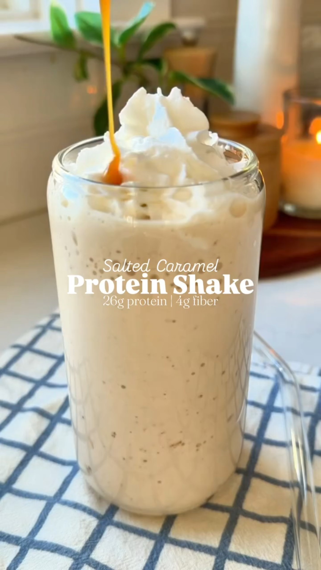 This Salted Caramel Protein Shake is creamy, salty sweet and ready in minutes with 26 grams of protein. it’s perfect for post-workout, afternoons, or any time you want a little sweet treat that’s also protein-packed! ✨

• ¾–1 cup unsweetened almond milk (or milk of choice)
• 1 scoop salted caramel protein powder (I used Equip Prime Protein)
• 1 Medjool date 
• 1 Tbsp almond butter
• ½ tsp vanilla extract
• Pinch of sea salt
• ½–1 cup ice (adjust for thickness)
• whipped topping + caramel drizzle (optional)

protein shake | high protein snack | milkshake vibes | 26g protein | healthy treats | easy protein recipe

https://www.eatingbirdfood.com/salted-caramel-protein-shake/

#LTKActive #LTKfitnessgoals #LTKfoodie
