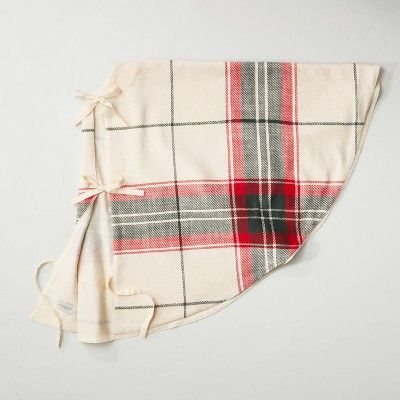 Holiday Plaid Cotton Tree Skit Red/Green - Hearth & Hand™ with Magnolia | Target