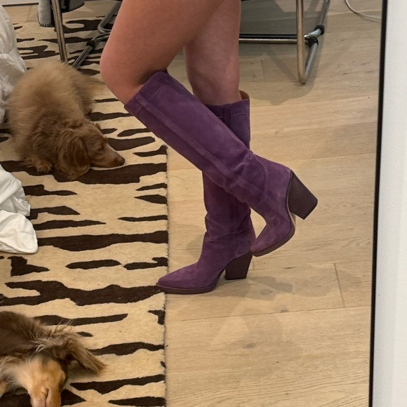 RARE Paris Texas 37.5 El Dorado Boot in Purple Suede Knee High Cowboy Boots | Poshmark