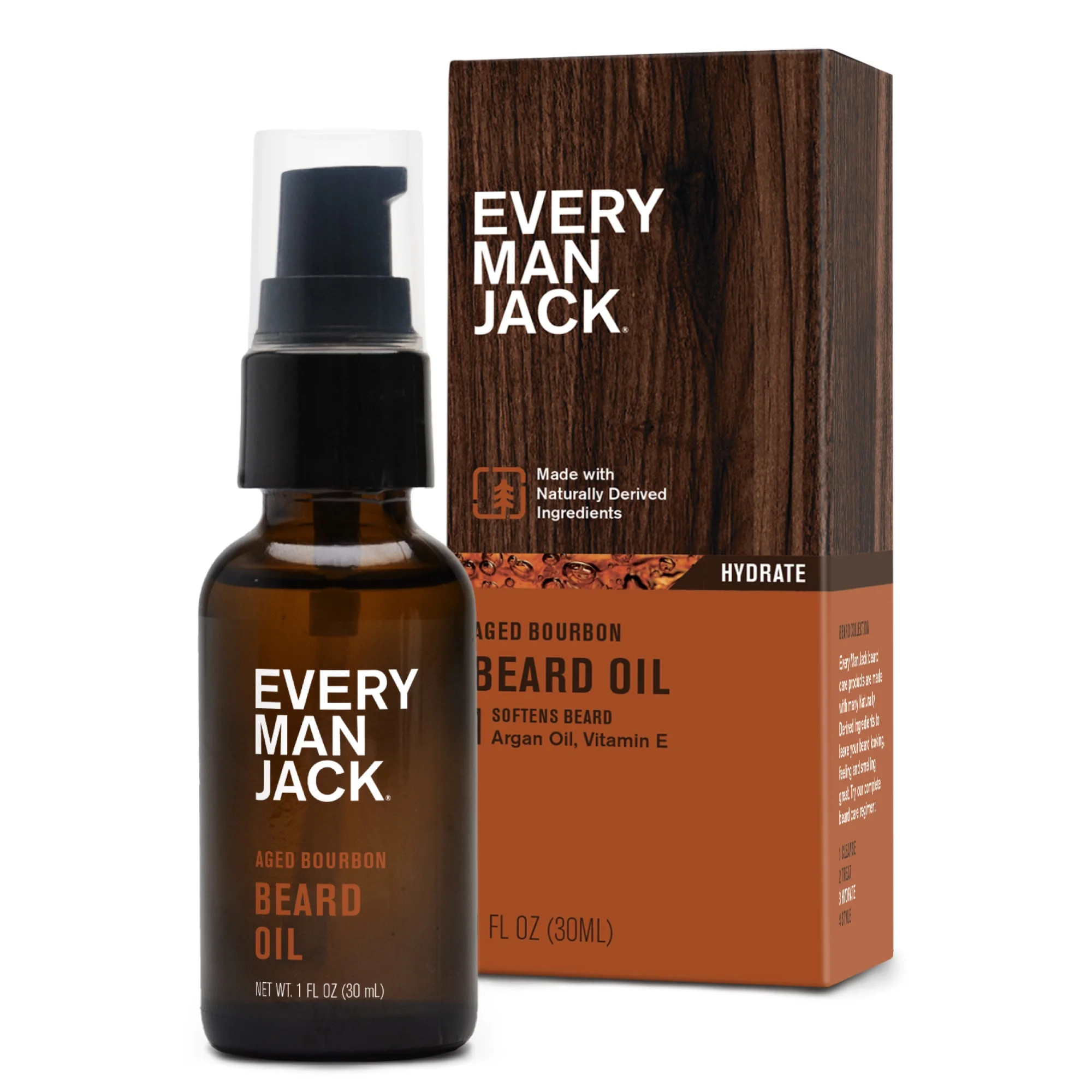 Every Man Jack Beard Oil - Moisturize & Soften Your Beard - Light Aged Bourbon Scent -1oz | Walmart (US)