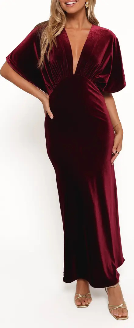 Ricki Plunge Neck Velvet Maxi Dress | Nordstrom