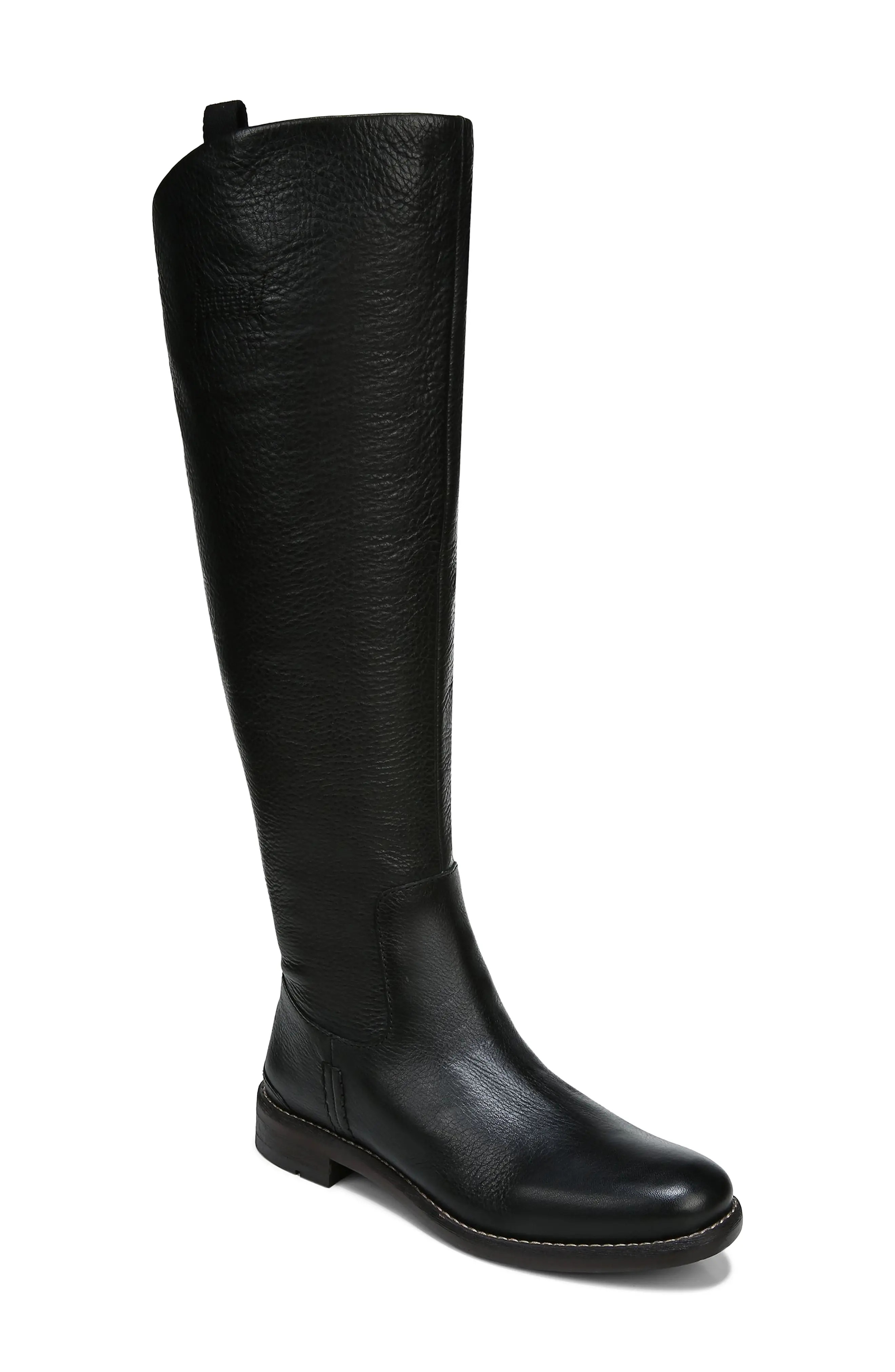 Franco Sarto Meyer Knee High Boot, Size 9.5 Wide Calf in Black Leather at Nordstrom | Nordstrom