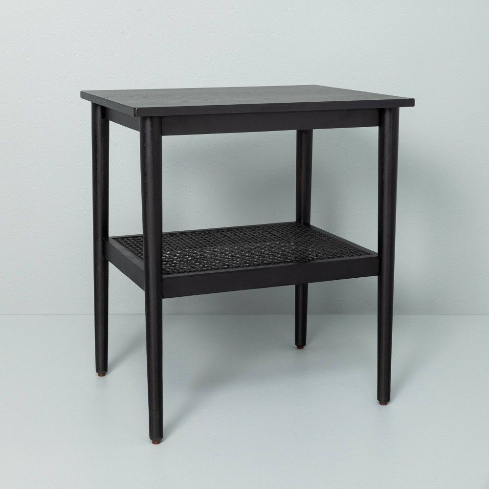 Wood & Cane Accent Table Black - Hearth & Hand with Magnolia | Target