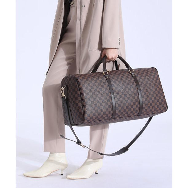 TWENTY FOUR 21" Checkered Bag Travel Duffel Bag Weekend Overnight Luggage Shoulder Bag For Men Wo... | Walmart (US)