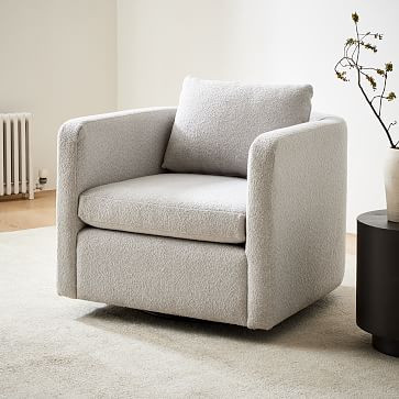 Bacall Curved Swivel Chair | West Elm (US)