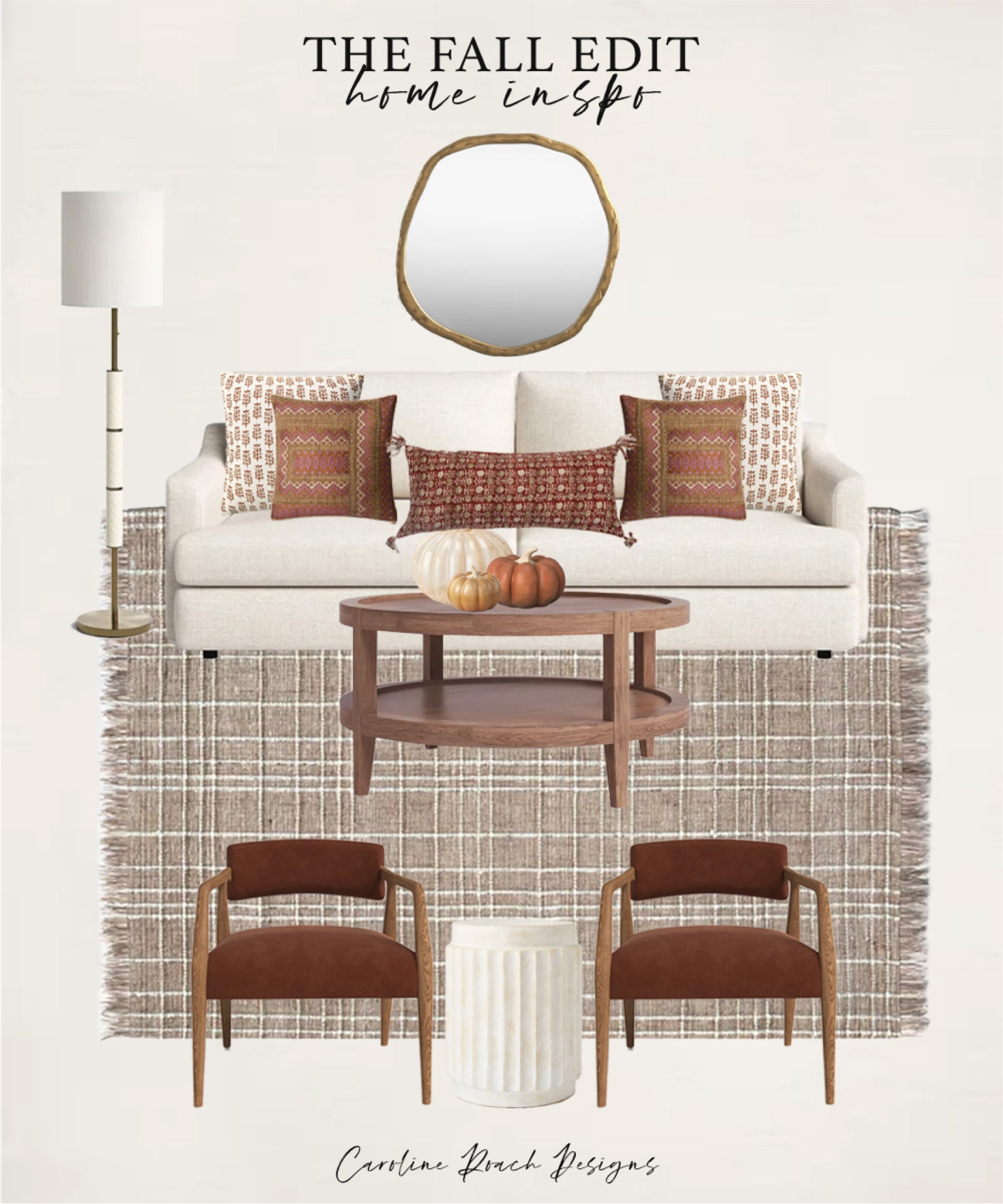 The fall edit home inspo
Fall living room ideas
Fall decor
Fall furniture inspo 
Neutral furniture
Fall throw pillows
Floor lamp
Coffee table decor
Pumpkin decor
Target fall decor

#LTKhome #LTKstyletip #LTKSeasonal