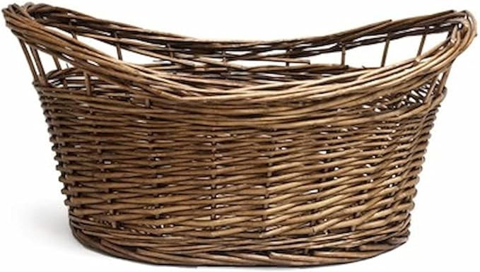 Dark Brown Oval Willow Basket Wood | Amazon (US)