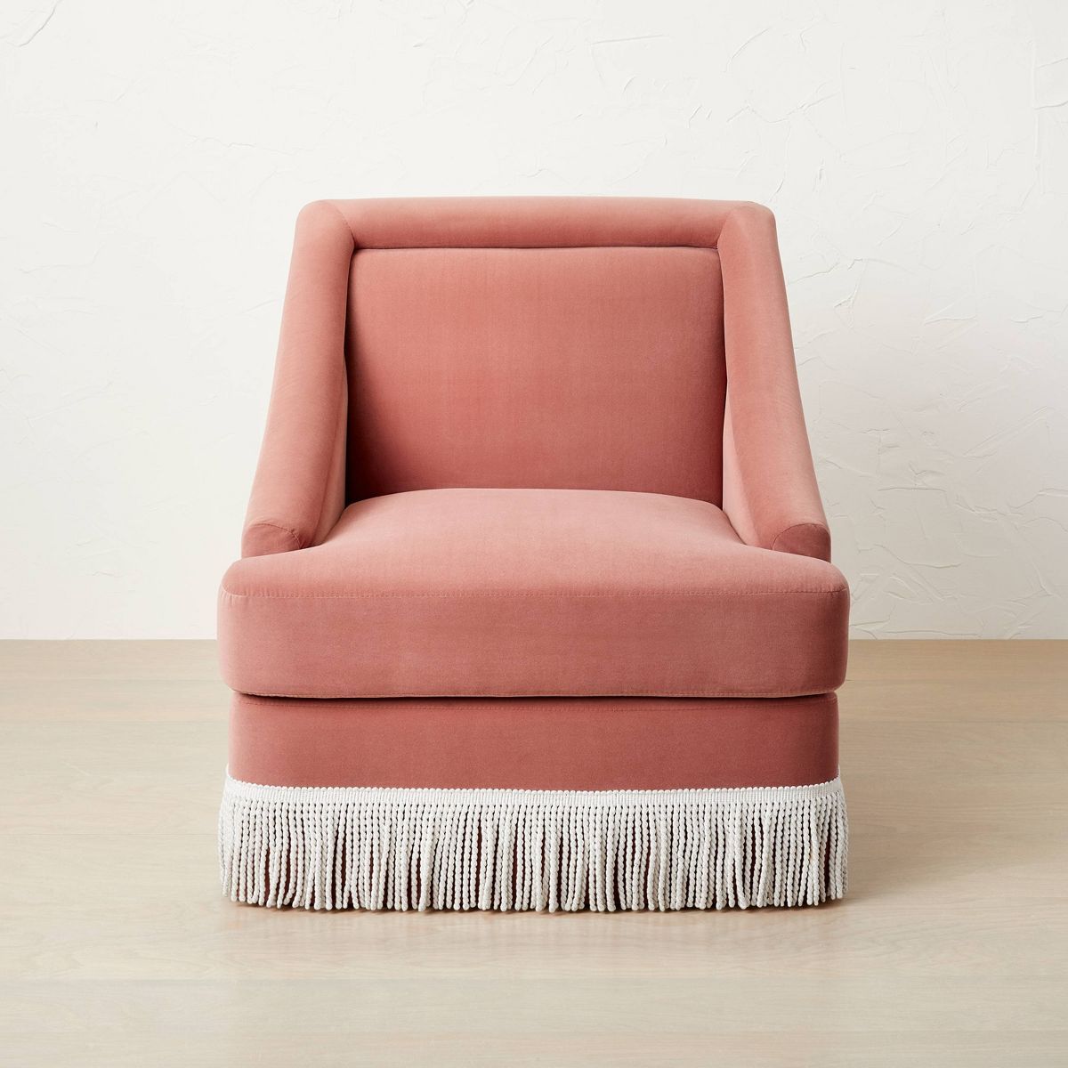 Alberhill Velvet Accent Chair with Fringe Pink - Opalhouse™ designed with Jungalow™ | Target