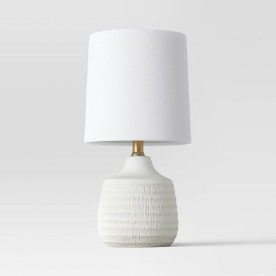 Textural Ceramic Mini Jar Shaped Table Lamp White - Threshold&#8482; | Target