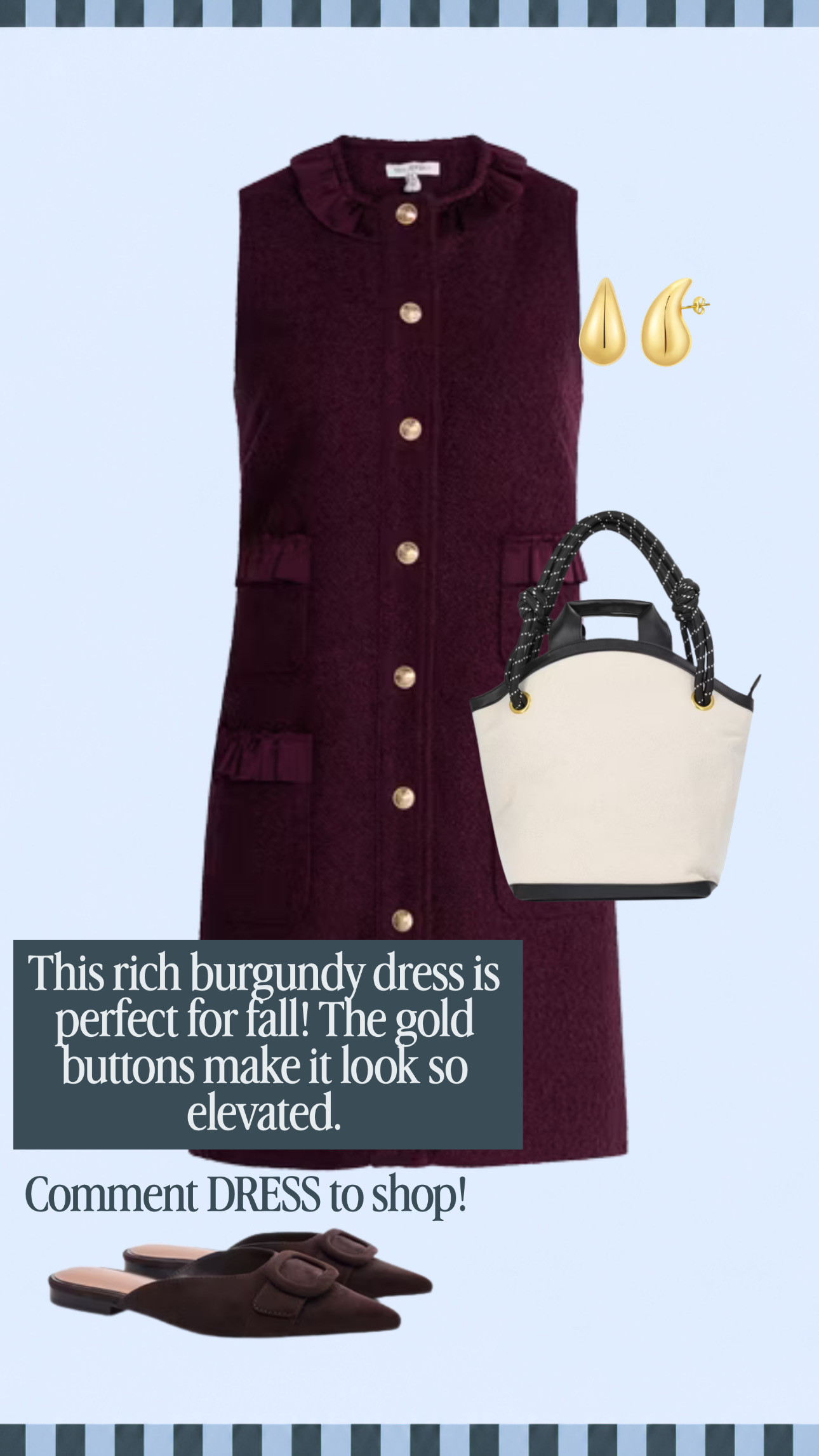 This rich burgundy dress is perfect for fall! The gold buttons make it look so elevated.

#LTKootd #LTKmomlife #LTKSeasonal