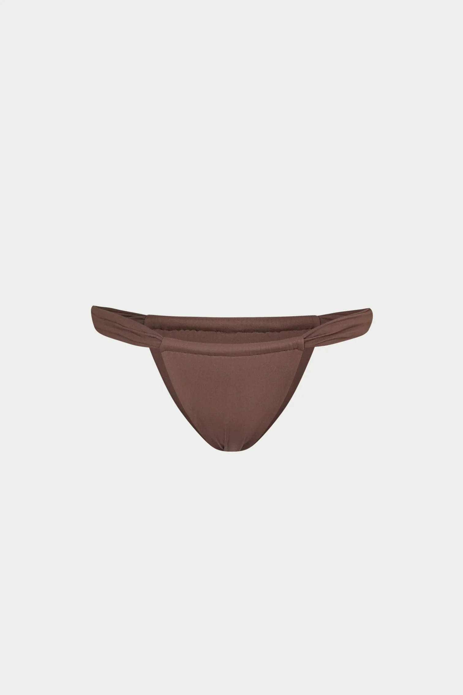RUCHED BIKINI BOTTOMS - CHOCOLATE | The Couture Club