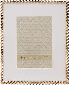 Lawrence Frames Rope Design Metal Frame, 8x10, Matted 5x7, Gold | Amazon (US)