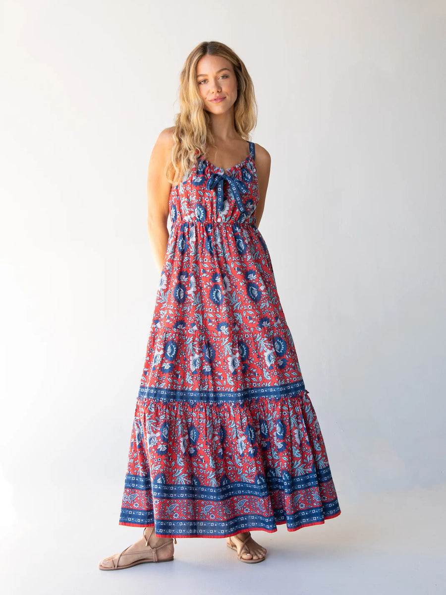 Isabella Maxi Dress - Red Blue Floral | Natural Life