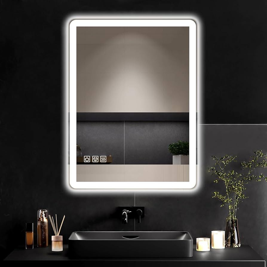 24"x32" LED Bathroom Vanity Mirror with Lights, Anti-Fog, Dimmable, Lighted Bathroom Mirror for W... | Amazon (US)