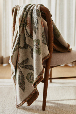 Woven Jacquard Patterned Throw Blanket | Anthropologie (US)