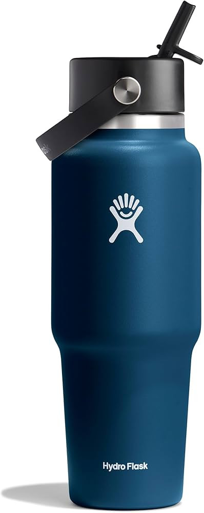 Hydro Flask Travel Water Bottle - Insulated Stainless Steel - Wide Straw Lid, Non Spill, Leakproo... | Amazon (US)