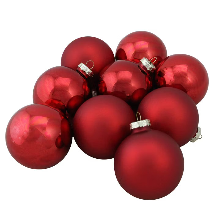 Northlight 9ct Red 2-Finish Christmas Ball Ornaments 2.5" (65mm) | Target