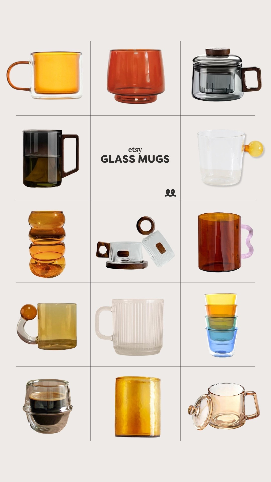 Glass mugs for your coffee station from small businesses on Etsy

#LTKHome
