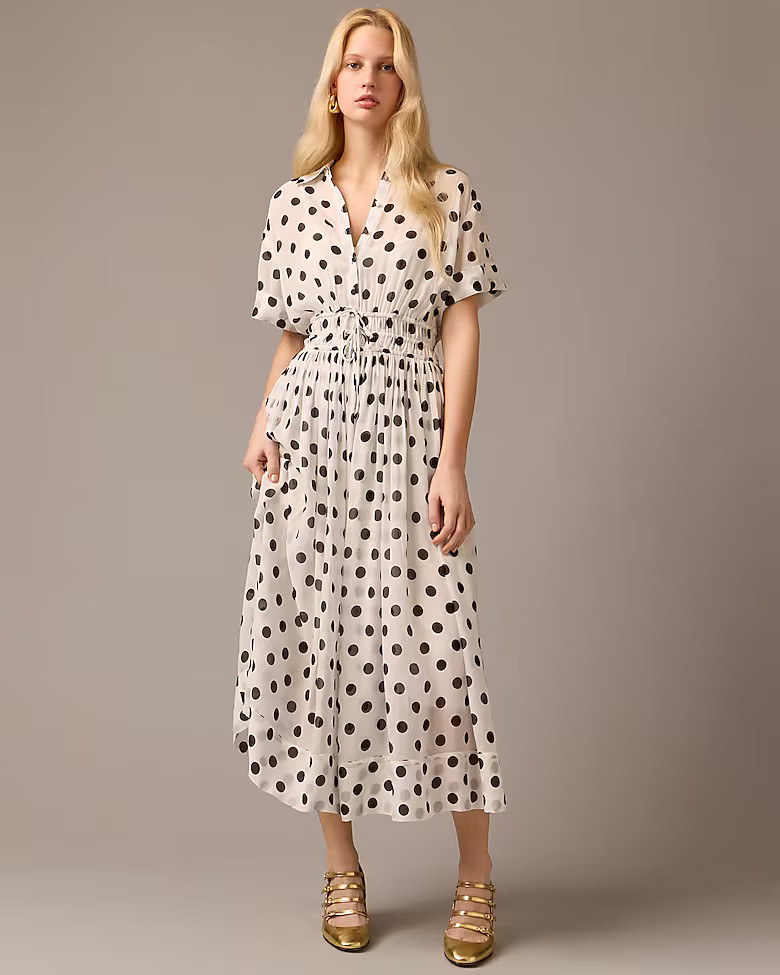 Elena shirtdress in dot chiffon | J. Crew US