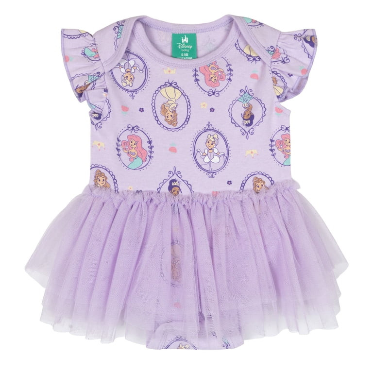 Disney Princess Belle Tiana Cinderella Mesh Ruffle Bodysuit Newborn to Infant | Walmart (US)