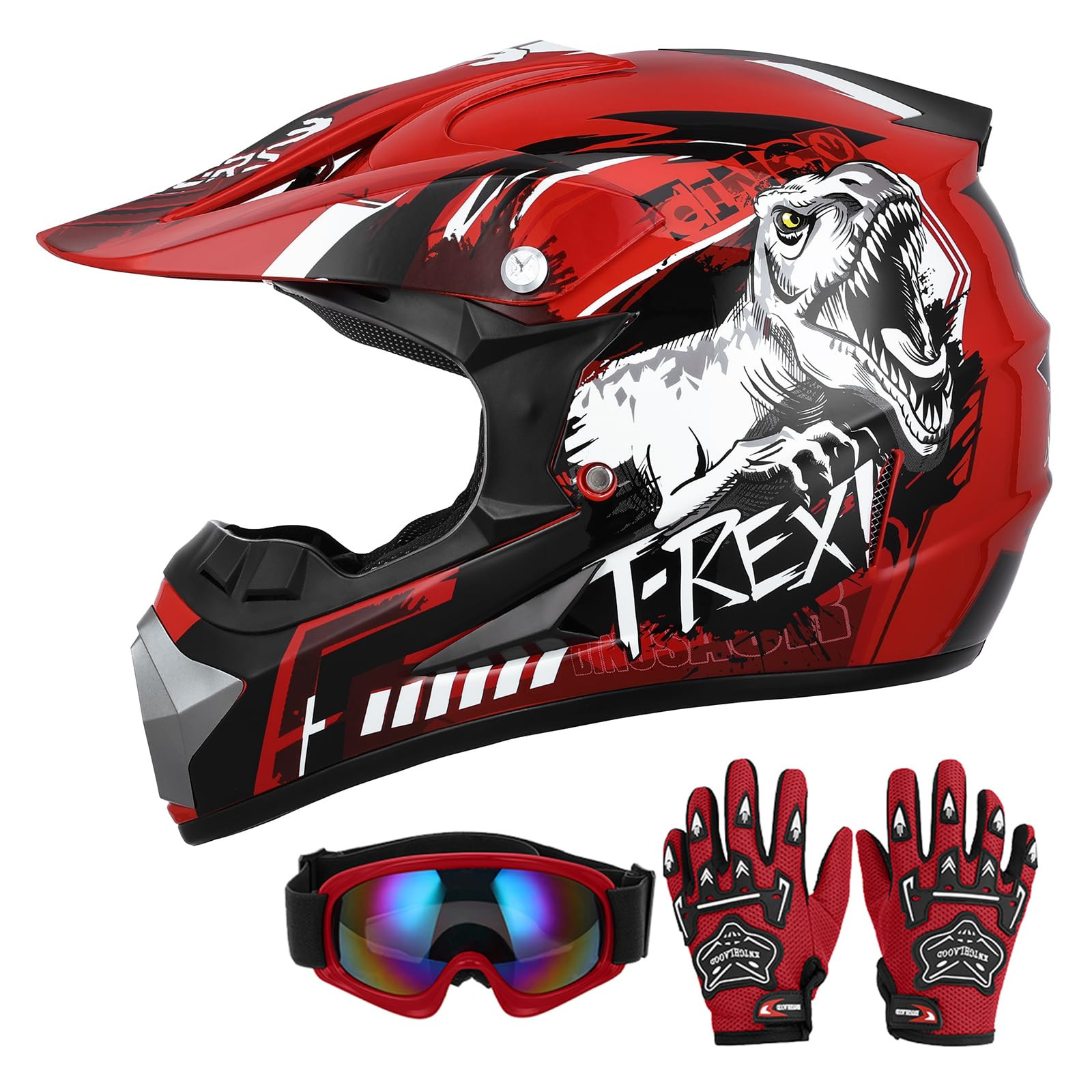 DOT Youth Dirt Bike Helmet with Goggles & Gloves for 5-14 Years Old, Youth ATV Helmets for Youth ... | Amazon (US)