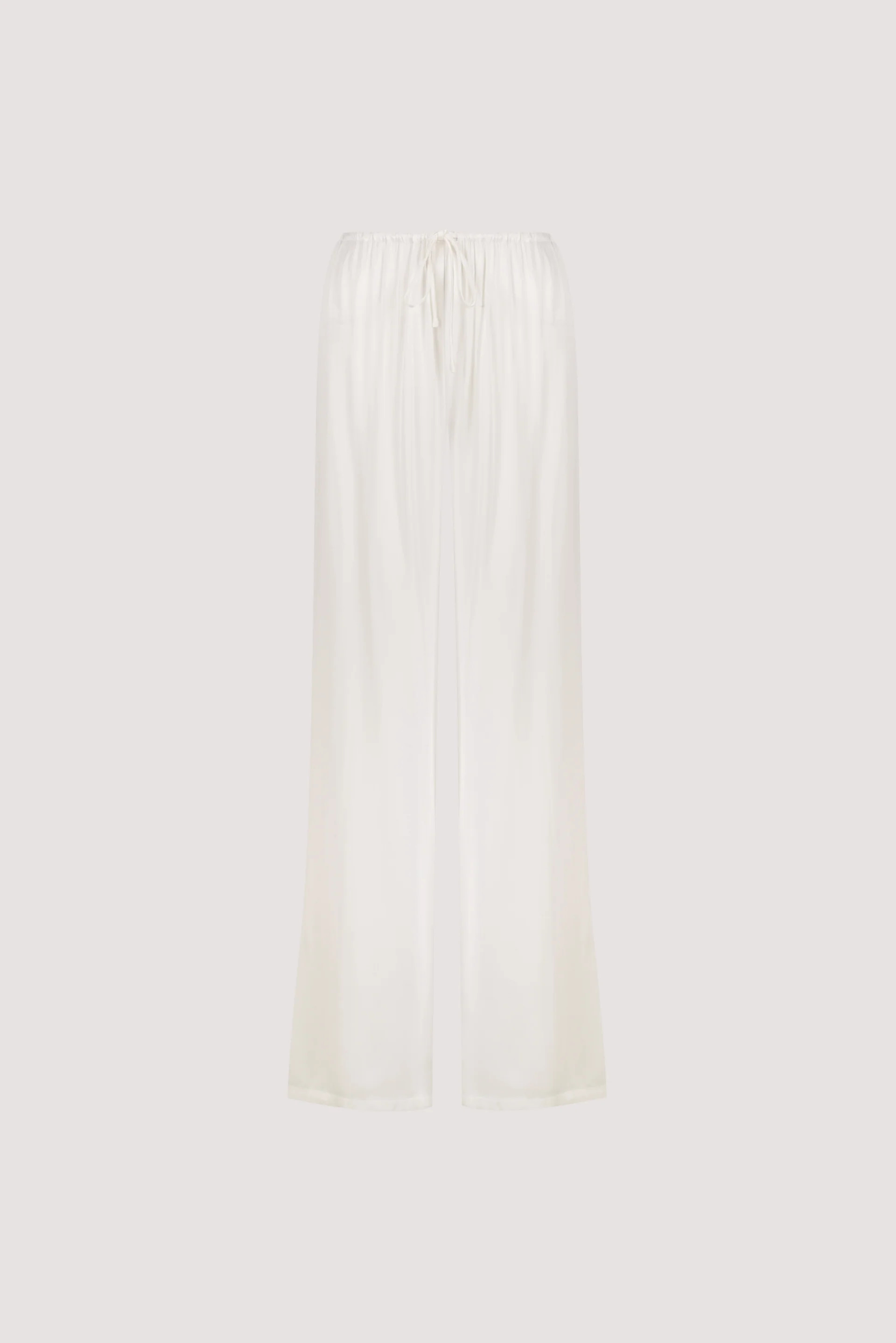 MYA WHITE SATIN PANT | DISSH