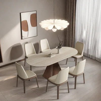 Modern Rock Plate Solid Wood Dining Table Sets. | Wayfair North America