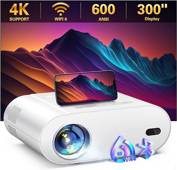 4K Projector, GooDee Projector with WiFi and Bluetooth, Mini Projector with Auto Keystone and Rem... | Amazon (US)