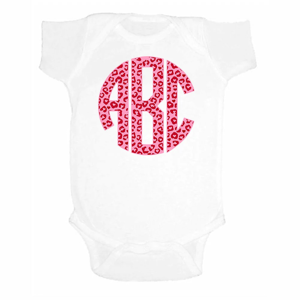 Monogrammed Infant 'Leopard Love' Big Print Onesie | United Monograms