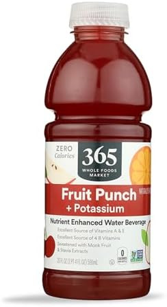 365 by Whole Foods Market, Nutrient Enhanced Water, Fruit Punch with Potassium, 20 Fl Oz | Amazon (US)