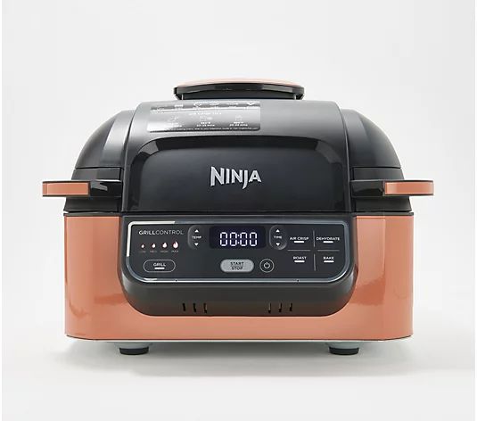 Ninja Foodi 6-qt Indoor Grill with Air Fry, Skewers, & Roast Rack | QVC