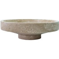 10"" Travertine Pedestal Bowl-Travertine Serving Curved Fruit Bowl-Hand Made-Natural Stone-Free Shipping | Etsy (US)