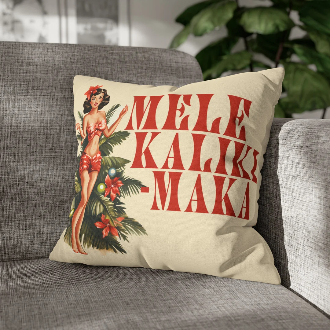 Mele Kalikimaka Pillow Case Hawaiian Christmas Pillow Case - Etsy | Etsy (US)