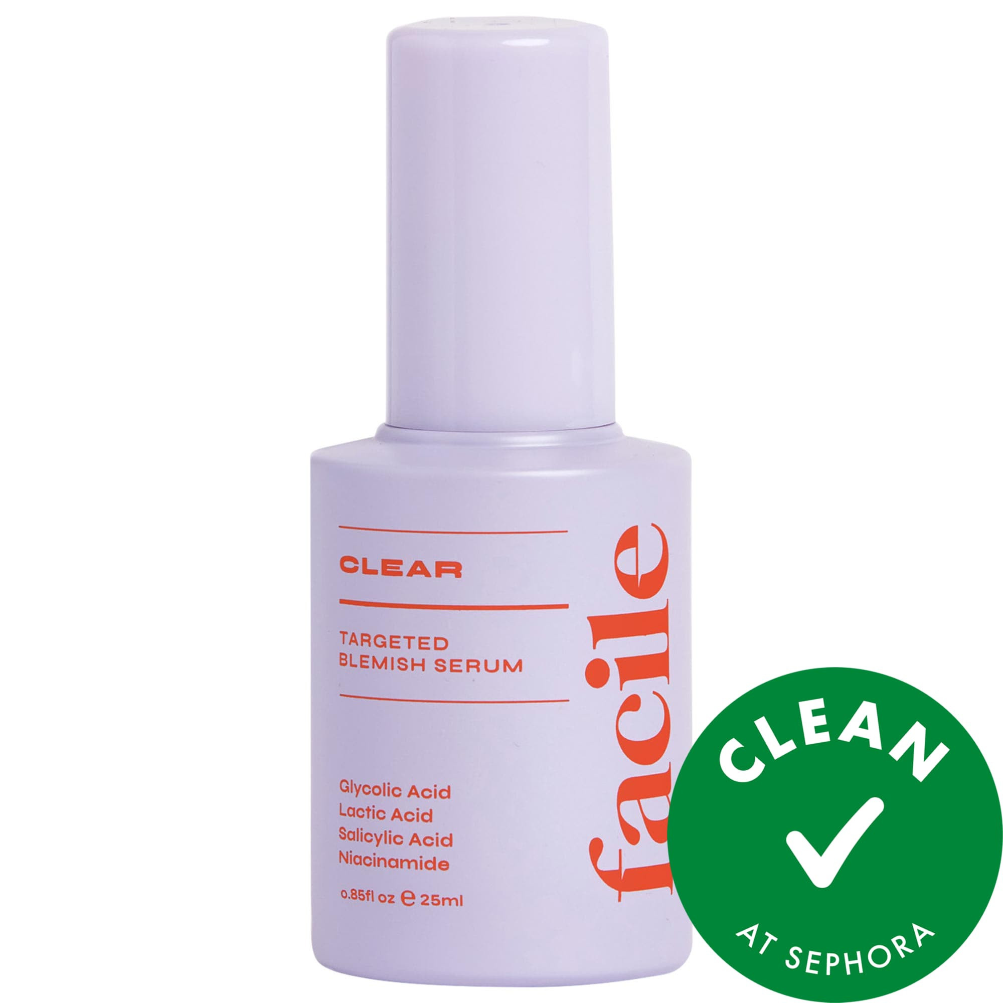 Facile Clear Exfoliating Serum for Blemishes with 10% AHA + BHA Blend 0.85 oz/25 ml | Sephora (US)
