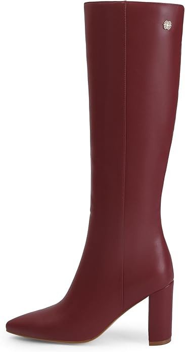 iiimmu Knee High Boots for Women 3 IN Chunky Heel with Side Zipper Soft Faux Leather Tall Boots P... | Amazon (US)