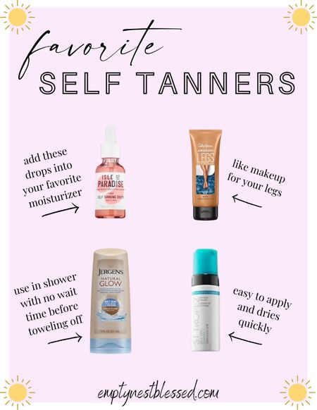 Get that perfect sun-kissed glow without the harmful UV rays ☀️
Summer is around the corner so it's time to start working on that sunless tan.
These are my favorite self-tanners and all are easy to apply.


#LTKswim #LTKSeasonal #LTKunder50