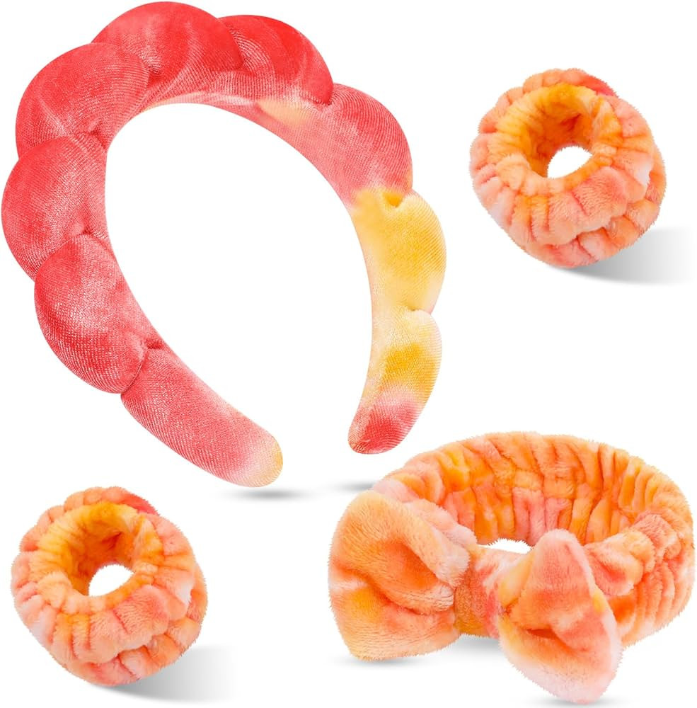 Spa Headband & Wristband Set for Women – Puffy Sponge Makeup Headband for Washing Face, Skincar... | Amazon (US)