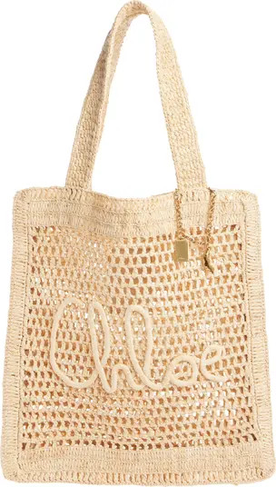 Summer Banana Crochet Raffia Tote Bag | Nordstrom