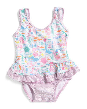 Infant Girls Upf 50 Fantasea Mermaids Ruffle One-piece Swimsuit | TJ Maxx