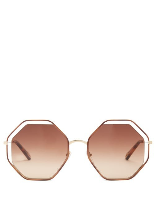 Poppy hexagon-frame sunglasses | Chloé | Matches (US)