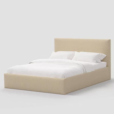 Sophia Queen Size Modern Square Low Profile Platform Bed in Classic Linen Linen - Threshold™ | Target