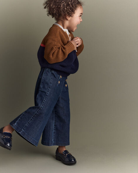 Toddler Girl Urban Wide Leg Denim Pant - Blue | Carter's Inc