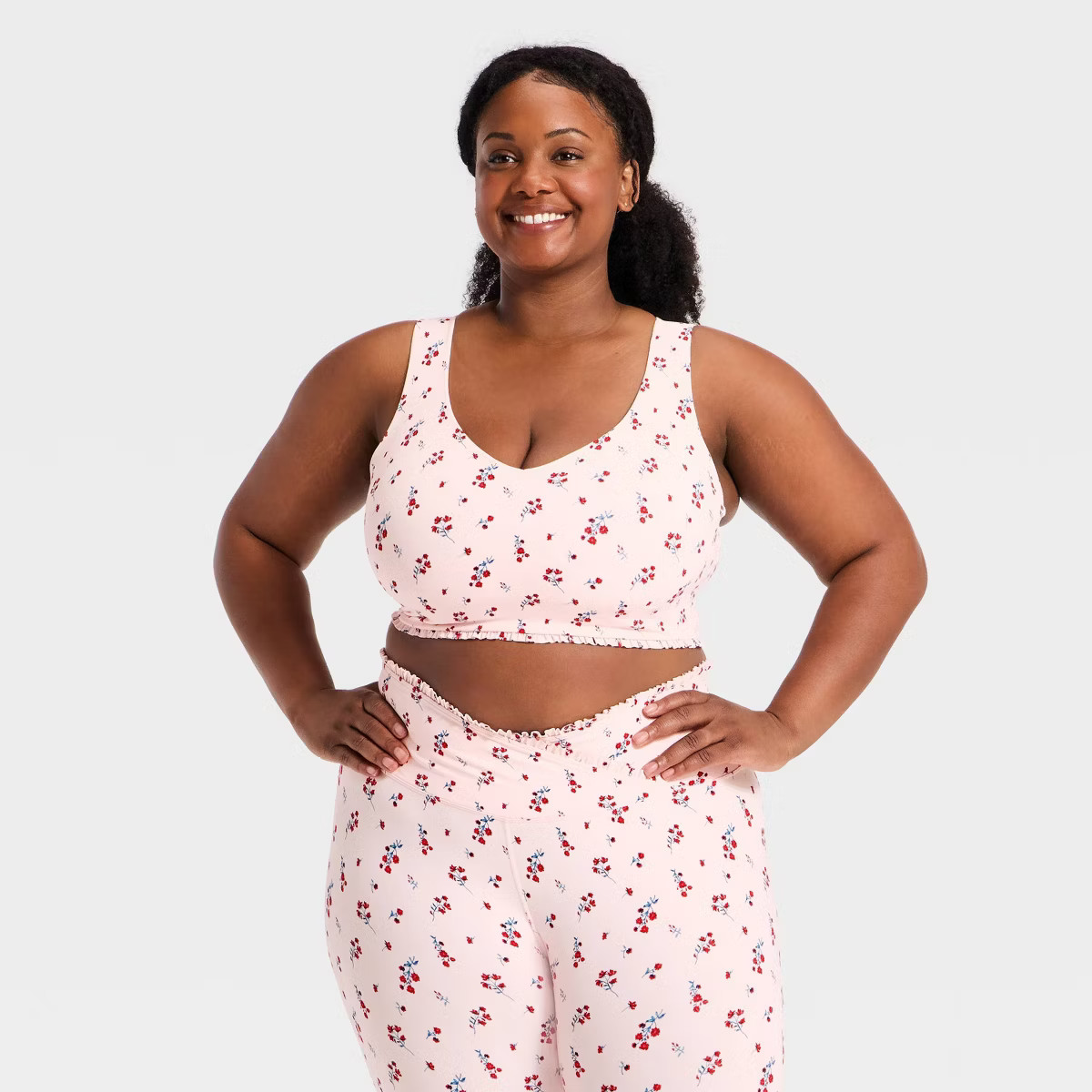 Women's Everyday Soft Light Support Ruffle Longline Bra - All in Motion™ | Target