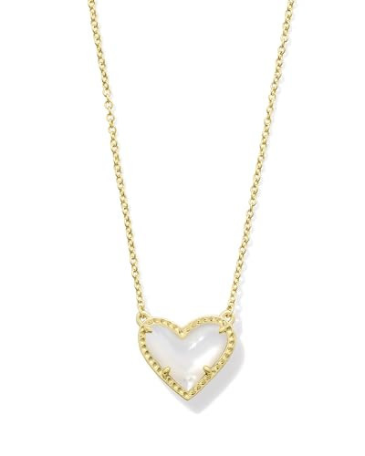 Kendra Scott Ari Heart Short Pendant Necklace in Ivory Mother Of Pearl, 14k Gold-Plated Brass, Fashion Jewelry for Women | Amazon (US)