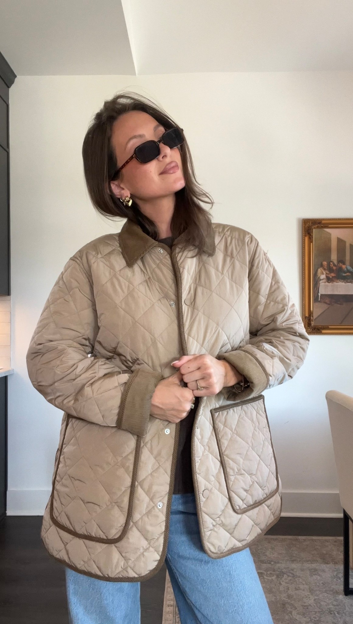 Jacket is a size small! The color is only sold in store. 🫶🏼 #hmjacket #barnjacket 

#LTKFindsUnder100 #LTKSeasonal #LTKStyleTip