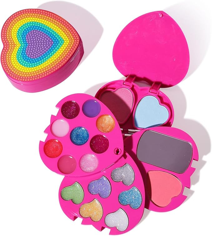 Heart Shape for Kids Makeup Kit, Real, Non Toxic, Washable Make Up for Girls Kids | Amazon (US)