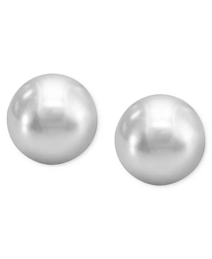 Pearl Earrings, 14k Gold Cultured Freshwater Pearl Stud Earrings (9mm) | Macy's