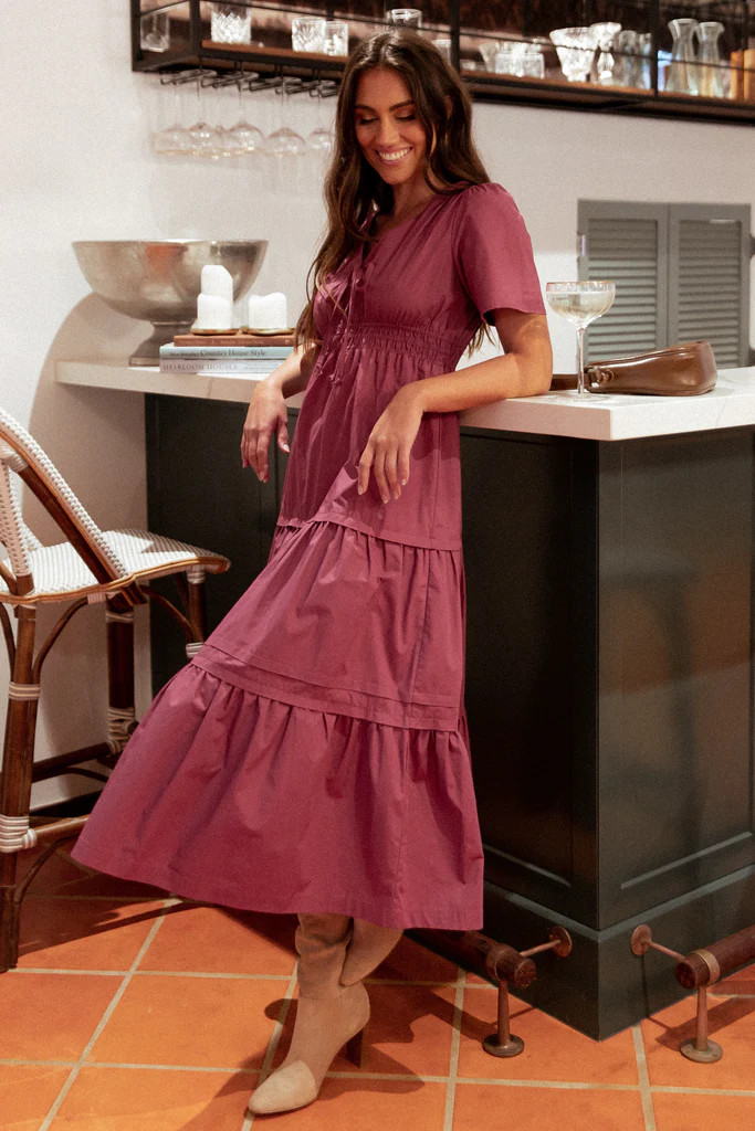 Madelyn Tiered Maxi Dress - Berry | Petal & Pup (US)