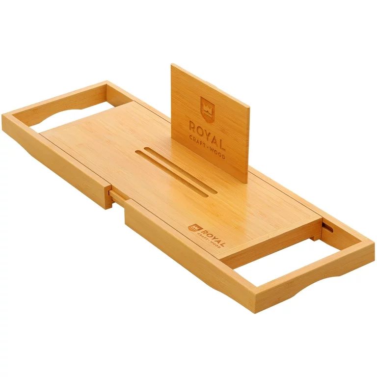 Royal Craft Wood Natural Bamboo Bathtub Caddy/Bath Serving Tray for 2, Luxury Bathtub Accessories... | Walmart (US)